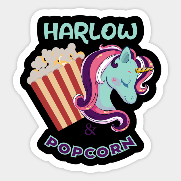 Harlow And Popcorn Funny Popcorn The Pony Sticker by Selva_design14